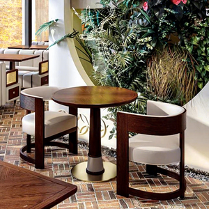 Set di Tavoli <span class=keywords><strong>e</strong></span> Sedie in Legno per Caffetteria <span class=keywords><strong>e</strong></span> Ristorante, Divanetti <span class=keywords><strong>e</strong></span> Poltrone, Soluzione Completa per Arredamento Bar - Product Image 1