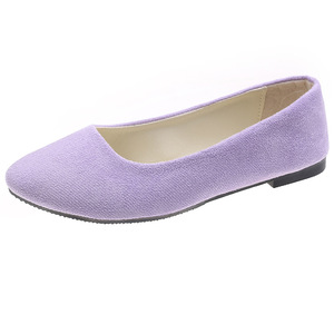 Zapatos casuales de mujer de gamuza con punta, suela plana, color liso, antideslizantes, de moda, de caña baja, tipo estribo. - Product Image 1