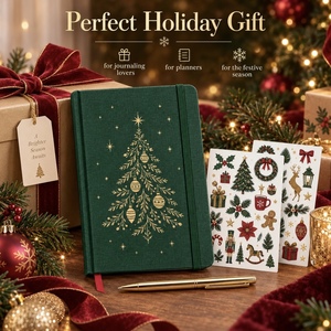 Christmas <b>Planner</b> Organizer With Gift Lists And Holiday Schedule Hardcover Fabric Cover Notebook For Seasonal Planning - Product Image 2