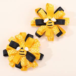Belle bande dessinée pince à cheveux pour fille enfants ruban arc épingle à cheveux accessoires mignon paillettes abeille pinces à cheveux décoratif Barrette bijoux - Product Image 5
