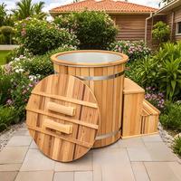 Outdoor Holz Whirlpool Set Cold Plunge Pool und Chiller Ice Barrel Bad Eis kübel Badewanne für den Außenbereich