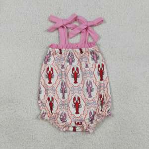 Mono de Verano para Bebé Niña con Estampado de Cangrejos de Río, 95% Algodón y Spandex, Informal, para Recién Nacidos - Product Image 2