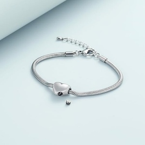 Brazalete de Acero Inoxidable con Logotipo Personalizado en Forma de Corazón, Urna para Cenizas, Joyería Conmemorativa con Interior Hueco - Product Image 5