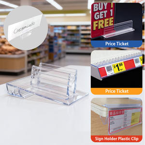 حامل عرض لافتات بلاستيكي مخصص بالجملة للرفوف وطاولات العرض، مشبك شفاف - Product Image 5