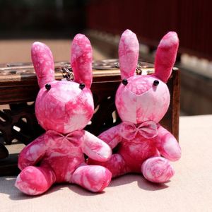 Soft Plush Tie Dye Rabbit Keychain Handmade Knotted Bunny Key <b>Ring</b> Colorful Bag Car Key Pendant for <b>Kids</b> Gift - Product Image 3