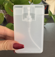 Flacon de poche en plastique de parfum transparent blanc de 20ml avec flacons à pompe antidérapants pour pulvérisateur de carte de crédit