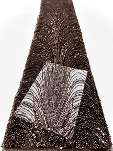NI.AI Aso Ebi tissu de dentelle africaine tissu de mode dentelle perlée dernier tissu de dentelle pour la fête nigériane 2025 - Product Image 5