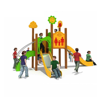 Jeux de parc d'attractions de maternelle d'équipement de terrain de jeu extérieur des enfants avec la glissière en plastique pour la récréation des enfants