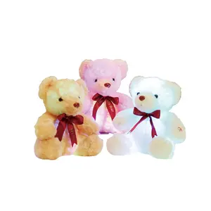 Productos más vendidos 2023 juguetes blandos iluminados muñeca color suéter oso juguetes de peluche para regalo de cumpleaños