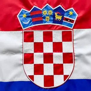 Custom Embroidered Advertising Double Sided 3X5 Marking Flags Banner Croatian Croatia Flag