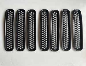 Sdesi 7 pièces inserts en maille de calandre noire Clip-in protège-calandre en nid d'abeille pour 1997-2006 <span class=keywords><strong>Jeep</strong></span> <span class=keywords><strong>Wrangler</strong></span> <span class=keywords><strong>TJ</strong></span> & Unlimited - Product Image 3