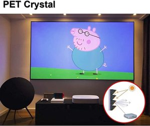 Layar kristal Pet Grid hitam 16:9 92 inci layar proyektor cahaya siang hari cocok dengan semua proyektor UST Laser - Product Image 2