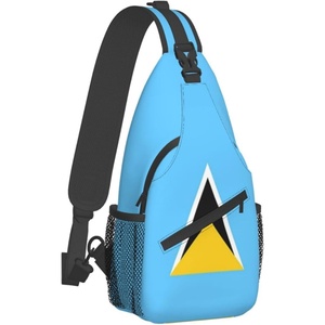 Bolso cruzado con bandera de Santa Lucía, mochila de gran capacidad, mochila de viaje para senderismo, bolso bandolera para hombres y mujeres, regalo personalizado - Product Image 1