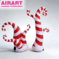 Arbre gonflable en forme de canne à sucre de 3 m (10 pi) de haut, qualité commerciale, pour décoration d'entrée de centre commercial de Noël, arbre gonflable personnalisé en forme de bonbons