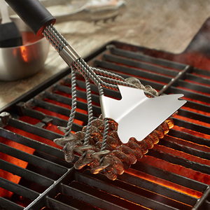 Spazzola per Griglia in Acciaio da 18'' con Raschietto, Spazzola per Pulizia BBQ Resistente Senza Setole, Utensili da Cucina per Affumicatori/Barbecue a Carbone/Forno - Product Image 6