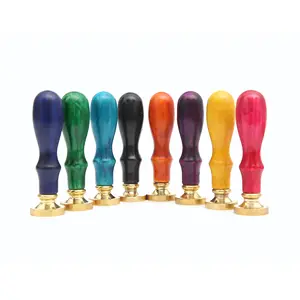 High Quality Wood Handle Customize Brass Head Wax Seal Stamps For Romantic Invitation Wedding