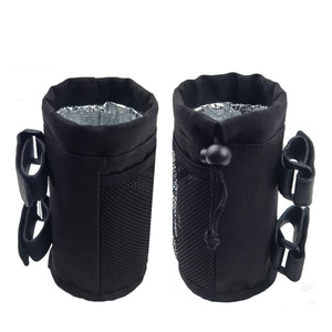 Housse isolante pour bouteille d'eau, porte-gobelet en maille noire pour poussette de bébé, sac de rangement mural suspendu - Product Image 1