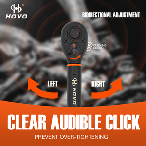 <span class=keywords><strong>HOYO</strong></span> Llave Dinamométrica de Trinquete con Clic, de 3/8" de Accionamiento, Métrica, OEM, <span class=keywords><strong>10</strong></span>-60 Nm, 72 Dientes, de Acero Aleado con Tratamiento Negro, para Mecánicos Profesionales - Product Image 3