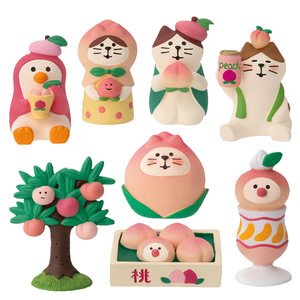 Japanese Style Zakka Cute Peach Cat Figurine Resin Miniature Ornament Desktop Home Decoration Handmade Craft Gift - Product Image 5