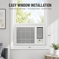 Climatiseur de fenêtre à fréquence variable 9000 12000 18000 BTU, unité tout-en-un à refroidissement seul, usage domestique et commercial PM02