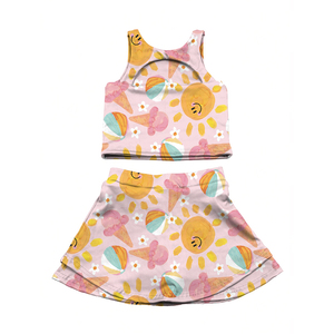 Nuevo Conjunto Deportivo para Niña Pequeña con Estampado Personalizado, Top Deportivo y Falda Corta de 2 Piezas, Conjuntos de Ropa para Niños - Product Image 4