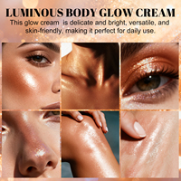 Gel illuminateur pour le corps à fini éclatant, logo personnalisé OEM, étiquette privée, végan, longue tenue, hydratant