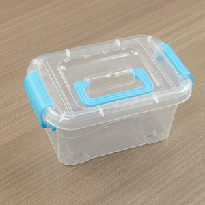 Transparent Plastic <b>Storage</b> <b>Box</b> With Lid 16x10x7.5cm For Hair Clips Desktop Organizing Container <b>Small</b> Square Bucket - Product Image 3
