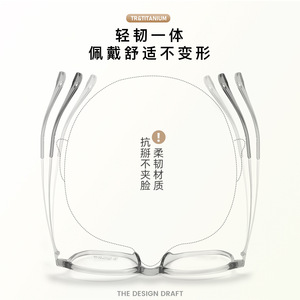 Monture de lunettes en titane TR Early Morning, rectangulaire, monture complète, légère, unisexe, M8189 Danyang - Product Image 5