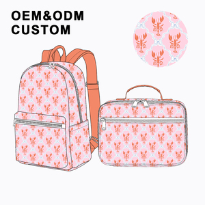 स्कूल बैग में 4 पीसी सेट ओएम. कस्टम मुद्रित बैकपैक + लंच बैग + नींद बैग/महिला यात्रा दिन के पैक वाटरप्रूफ कॉम्बो - Product Image 2