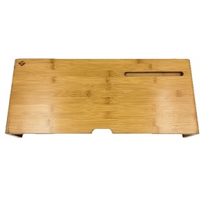 Bamboo Monitor Riser Stand 50x21x9cm <b>Desktop</b> <b>Shelf</b> With Keyboard Storage For Computer Screen Elevation - Product Image 2