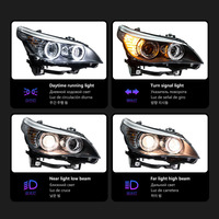 Kit de phares projecteurs LED Angel Eyes pour BMW Série 5 E60 E61 2003-2010, clignotants DRL, plug and play, pièces auto