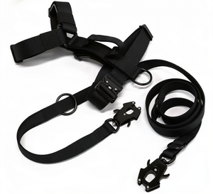 Quick Release Buckle Tactical Dog <b>Harness</b> Set With Frog Clip Leash Adjustable Heavy Duty Dog Vest Support Custom Logo - Product Image 2