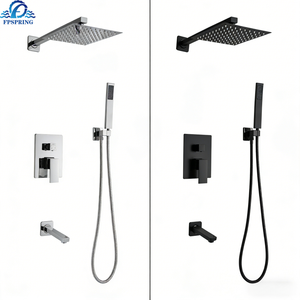 Set Doccia Termostatico a Parete in Ottone di Lusso Moderno a 3 Funzioni con Miscelatore e Lavabi <span class=keywords><strong>per</strong></span> Bagno - Product Image 2