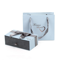 Coffret cadeau avec logo personnalisé imprimé recyclable emballage en carton avec tiroir pour bagues boîte à bijoux et sac coffret cadeau pour dames pour la Saint-Valentin