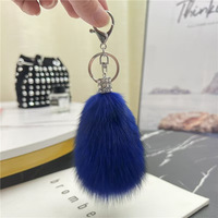 Porte-clés pendentif en véritable fourrure de renard, style classique, accessoire en peluche pour femme, breloque de clé haut de gamme, ornement de sac en fourrure, de Hebei