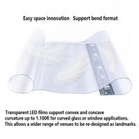 Affichage du module de maille transparente HD Film LED super mince Fenêtre en verre publicitaire pour ascenseur