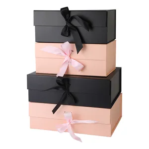 Impresión de fábrica corazón Rosa flor Cajas de Regalo anillo de boda collar embalaje de papel caja de regalo para mujeres