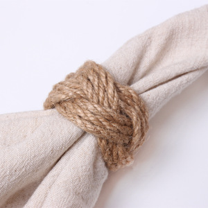 Anneaux de serviette en chanvre tressé marron, écologiques, modernes, élégants, faciles à nettoyer, en stock, pour Noël, mariages, fêtes, restaurants - Product Image 6