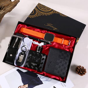 Fancy Men's <b>Gift</b> <b>Set</b> With Watch Wallet Perfume Keychain Belt Business Present For Father's Day - Product Image 1