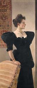 Dipinto su Tela Vintage Europeo con Ritratto di Signora di <span class=keywords><strong>Klimt</strong></span>, Arte Murale Classica per Soggiorno, Ingresso, Studio, Decorazione Casa - Product Image 5