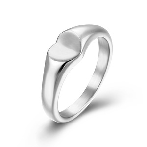 Anillo en Forma de Corazón de Acero Dorado, Unisex, para Uso Diario, Joyería de Moda K-R770 - Product Image 5