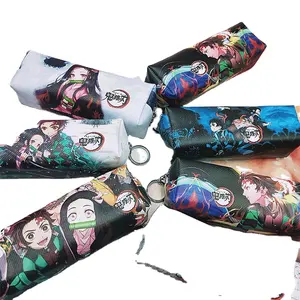 Venta al por mayor precio barato Demon Slayer lápiz caso bolsa de dibujos animados Nezuko Kamado TPU cuero almacenamiento papelería bolsa para la escuela del chico