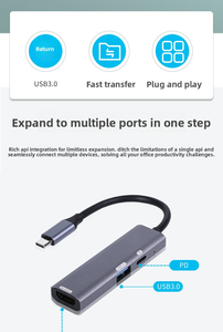 Adaptador Divisor Hub Tipo C <span class=keywords><strong>3</strong></span> en 1 con Alimentación USB C PD, USB2.0*2, HDMI 4K60Hz, Conector de <span class=keywords><strong>3</strong></span>.5mm para Base de Tablet - Product Image 3