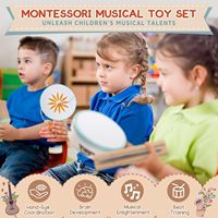 Montessori Wooden Percussion Instruments Set for Toddlers 1-3 Kids Preschool-Educational Music Learning Toys Unisex Birthday