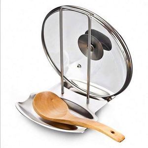 Support de couvercle de casserole pour casseroles et poêles Couvercle progressif et étagère de repos de cuillère Organisateur de couvercle de casserole en acier inoxydable 304 - Product Image 2