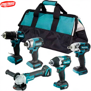 Nuovo Set <span class=keywords><strong>Professionale</strong></span> di Utensili Elettrici Cordless <span class=keywords><strong>18V</strong></span> 5-in-1: Chiave, Smerigliatrice Angolare, Trapano, <span class=keywords><strong>Avvitatore</strong></span> per Riparazioni Auto, Supporto OEM - Product Image 1