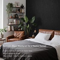 Oron déco noir bois peler et coller papier peint cuisine autocollant mural chambre bureau grain de bois texturé amovible armoire vinyle Wrap