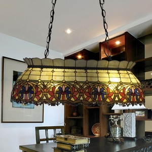Lustre Tiffany Baroque à 6 lumières en acrylique et cristal pour salle à manger, bar à domicile - Product Image 3