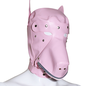 Masque de jeu de rôle SM Sexy Loup en cuir PU avec accessoires métalliques, rose, rouge, noir, étanche, pour adultes, hommes et femmes, pour bal masqué - Product Image 4