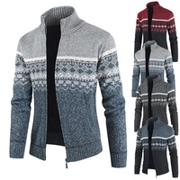 Maßgefertigter Acryl-Baumwoll-Jacquard-Strickpullover mit Halbem Reißverschluss für Europa und Amerika, Weihnachtspullover für Herren